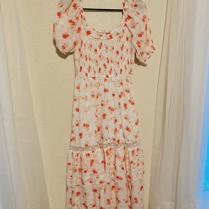 Love shack fancy dress white and pink floral size xs